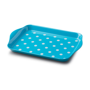 Zeal Mini Dotty Melamine Tray in Aqua