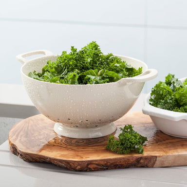 Melamine Colander draining vegetables