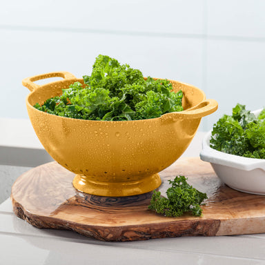 Melamine Colander draining vegetables