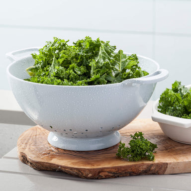 Melamine Colander draining vegetables