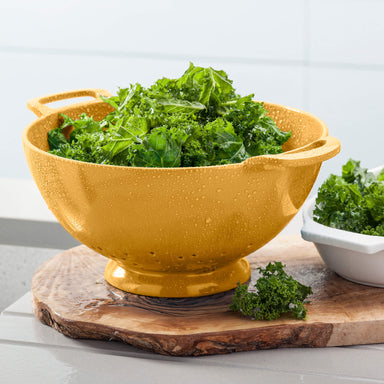 Melamine Colander draining vegetables