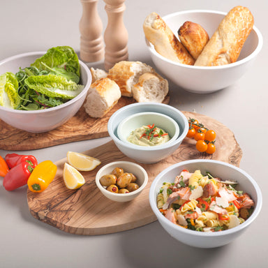 Zeal Set of 6 Melamine Round Nesting Bowls in Classic Colours