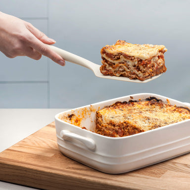 Serving lasagna with a Zeal Silicone Flexible Turner