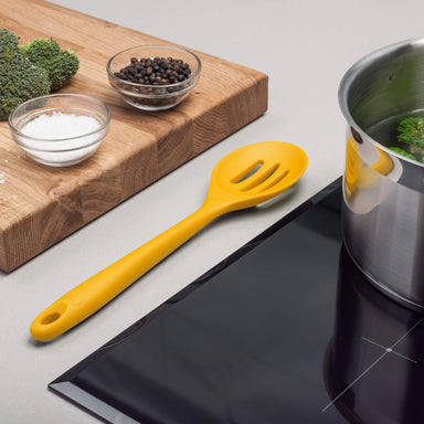 Zeal Silicone Slotted Spoon in use