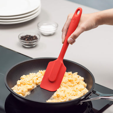 Zeal Silicone Spatula in use on non stick pan