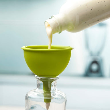 Using a Zeal Silicone Funnel to transfer french dressing