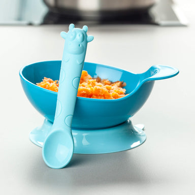 Zeal Silicone Baby Bowl and Spoon Set in Sky Blue
