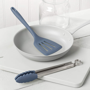 Zeal Silicone Kitchen Tongs & Slotted Turner Set in Provence Blue