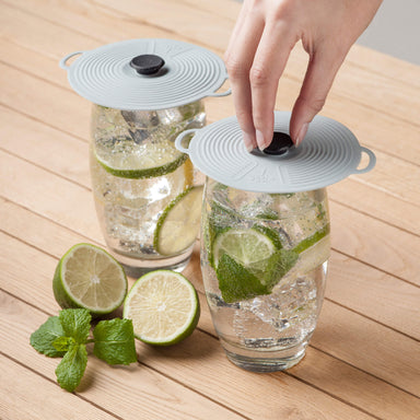 Zeal Silicone Lids in use with glasses