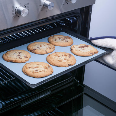 Zeal Non Stick Silicone Baking Sheet with freshly baked cookies
